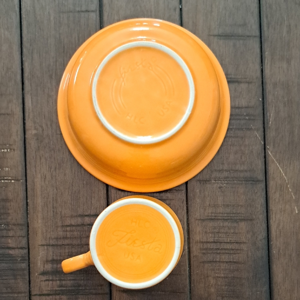 Tangerine Fiestaware Cereal Bowl And Mug - Picture 5 of 5